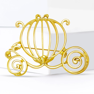 Gold Plated Alloy Pumpkin Brooch Unisex Fashion <b>Accessory</b> for Gift Occasion - Product Image 3