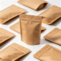 Sachets refermables en papier kraft écologique sans fenêtre, de qualité alimentaire, bruns opaques, pour chewing-gum, gelée, café, thé