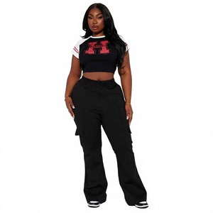 Women Baggy Pants <b>High</b> <b>Waist</b> Straight <b>Cargo</b> Pocket Street Wear Pants Women Trousers - Product Image 1