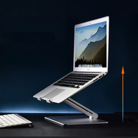 Dudukan Laptop Portabel Lipat, Dudukan Notebook Riser untuk Laptop Paduan Aluminium Braket Pendingin Komputer