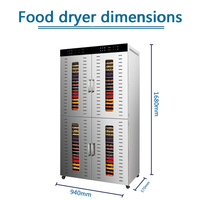 Déshydrateur industriel de fruits et légumes à 96 plateaux, machine commerciale pour déshydrater les fruits, la viande et le bœuf séché