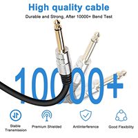 Câble adaptateur femelle stéréo 6.35mm 1/4 TRS vers double 6.35mm 1/4 TS avec connecteur XLR 5mm de diamètre extérieur 1m/50CM de longueur