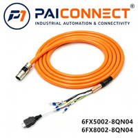 Kabel Ekstensi Servo 6FX5002/6FX8002-8QN04-1BA0 PAICONNECT Tembaga PVC IP65 3M-20M 600V/1000V M17 Female Male Kompatibel PUR