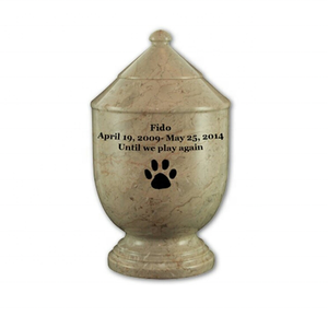 โกศลายหินอ่อนจากโบตานิกาสไตล์อเมริกันพร้อมที่เก็บของขนาดใหญ่ - Product Image 3