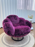 Fauteuil inclinable pivotant en peluche à thème ours mignon et moderne avec structure en acier pour chambres, salons et hôtels