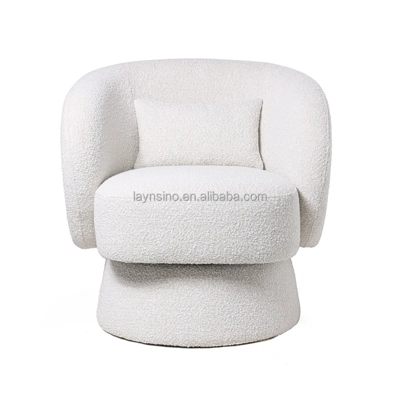 Luxury Leisure Single Sofa Chair Upholstered Arm Chairs Modern Living Room White Accent Chairs