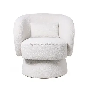 Luxury Leisure Single Sofa Chair Upholstered Arm Chairs Modern Living Room White Accent Chairs