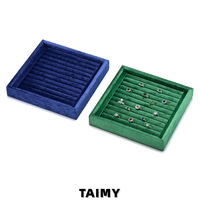 Plateau à bagues en velours multi-creux, nouveau, de haute qualité, pour présentation de bijoux, couleur personnalisée, pour boutique et vente au détail