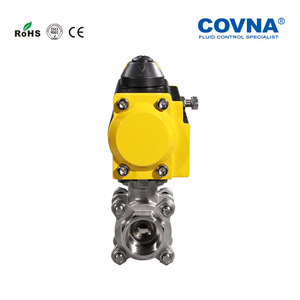 วาล์วบอลนิวเมติกแบบสามชิ้น Covna ขนาด 15-50 มม. เกลียวใน สแตนเลส ชนิดซีลนุ่ม สำหรับน้ำ น้ำมัน ไอน้ำ - Product Image 2