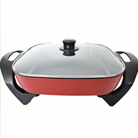 Casserole électrique multifonctionnelle avec revêtement en alliage d'aluminium, pour grillades et fritures