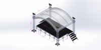 Structures d'éclairage de scène modulaires en alliage d'aluminium robustes 290MM X 290MM Longueur 0,5M-4M Capacité de charge 1000kg