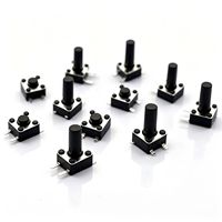 Interrupteur Tactile QQX 6x6mm DIP SMD, Micro-interrupteurs à Bouton-Poussoir Momentané Vertical 4 Broches, Hauteurs Multiples pour PCB