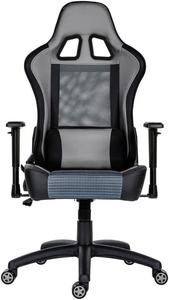 Meilleure chaise de gaming série X Y en cuir gris et maille, réglage par vérin à gaz, accoudoirs 2D, chaise de gaming E-sports Rocker Elite, échantillon gratuit - Product Image 3