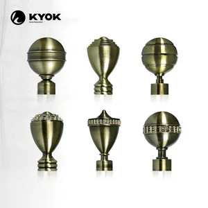 KYOK Großhandel Lieferant farbige Gusseisen Zaun Finials Meta Pfeil Gardinen stange neues Design Vorhang Finial