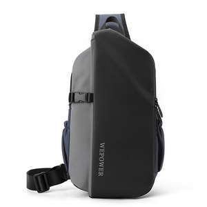 Sac de poitrine pour homme imperméable avec logo personnalisé, 3 poches, bandoulière amovible, durable - Product Image 1