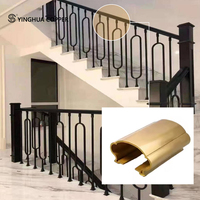 Profils en laiton extrudé pour rampes d'escalier intérieures et de greniers de villa avec services de pliage, découpe et soudure