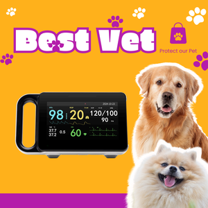 病院用患者モニター バイタルサインモニター PM12B 犬猫用、7インチタッチスクリーン <span class=keywords><strong>ECG</strong></span> SPO2 NIBP TEMP RESP ペット麻酔用 - Product Image 6