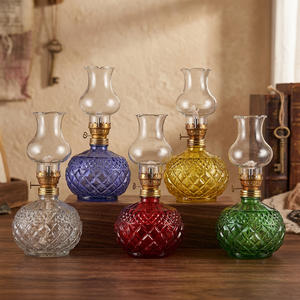 Grande lampe à pétrole rétro artisanale écologique coupe-vent à intensité variable résistante à la chaleur durable étanche en verre Noël Pâques - Product Image 1