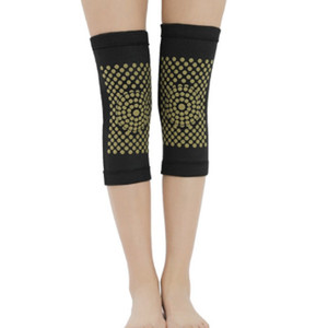 Genouillère noire taille unique élastique à motif géométrique pour femmes, massage bien-être - Product Image 1