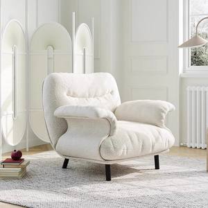 Chaise longue nordique-Couchette convertible et chaise longue pour les petits espaces | <span class=keywords><strong>Fauteuil</strong></span> en tissu <span class=keywords><strong>design</strong></span> - Product Image 4