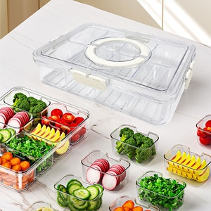 8 ngăn PET + PP nhựa lưu trữ hộp rõ ràng thực phẩm container chia ngăn đa ngăn Snack tổ chức - Product Image 2