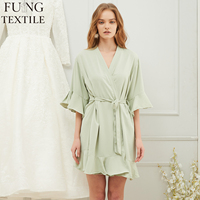 Robe de mariée en satin et mousseline de soie FUNG 6008 avec logo personnalisé, volants, pour demoiselles d'honneur et fête nuptiale