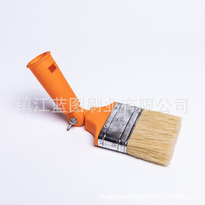 Pinceau plat réglable à poils de porc, manche en plastique orange, 13-19 mm, fabricant Zhenjiang - Product Image 3