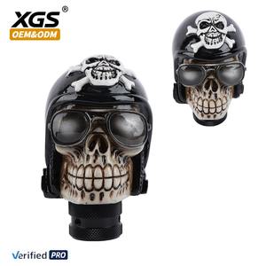 XGS 2025ลูกบิดเกียร์รถยนต์แบบคู่ Jdm หมวกสีดำมือจับรูปหัวกะโหลกสำหรับเกียร์อัตโนมัติคันเกียร์ธรรมดา - Product Image 1