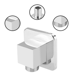 Wall Outlet Elbow G1/2 Solid Brass Square <b>Hand</b> Shower Outlet Elbow Handheld Shower Hose Connector for Home Bathroom Hotel - Product Image 5