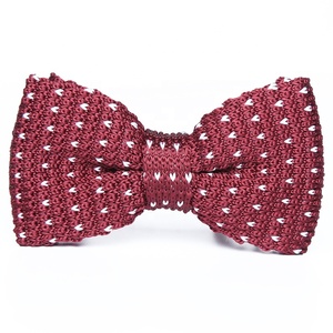 Corbata de Moño Tejida Ajustable de Poliéster, Unisex, Casual, en Colores Rojo, Verde y <span class=keywords><strong>Azul</strong></span> Marino <span class=keywords><strong>con</strong></span> Diseño de Puntos - Product Image 2