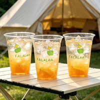 Gobelets recyclables en PET de 16 oz pour bubble tea, jus de fruits, café glacé, smoothies, applications de restauration rapide, cafés, restaurants, à emporter