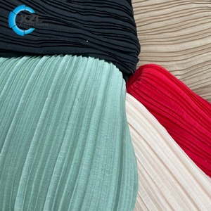 Di alta qualità leggero e traspirante di lusso 100% poliestere Plain Crinkle Crinkle Chiffon tessuto per il vestito - Product Image 1