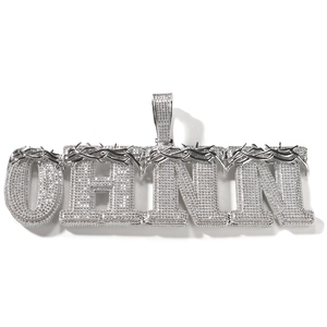 UWIN Hip-hop personalizzato corona di grandi dimensioni di Throns lettera <span class=keywords><strong>nome</strong></span> 5A CZ ciondolo di diamante da uomo - Product Image 5