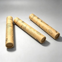Tubo de Papel Kraft Biodegradable con Logotipo Personalizado, Tubo de Almacenamiento de Lápices de Gran Longitud, Contenedor Cilíndrico Redondo para Papelería