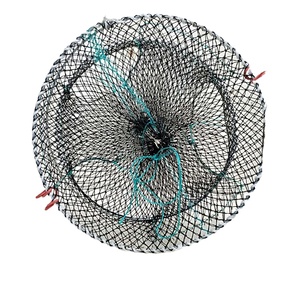 กับดักกุ้งก้ามกรามทรงกลมสีดำคุณภาพสูงขายดี พร้อมตาข่ายพับได้ - Product Image 1