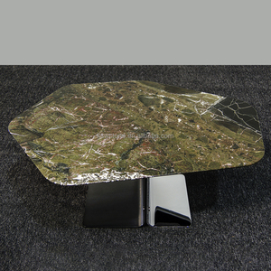 Kings-Wing Vienna rừng tinh tế thủ công thép không gỉ chân đá cẩm thạch hàng đầu hội trường Bàn cà phê tối giản gác xép phong cách Bàn cà phê - Product Image 5