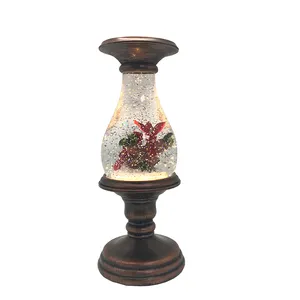 New Design Product Home Decoration Led Swirl Light Glitter Water Christmas Snowman Snow Globe Lantern