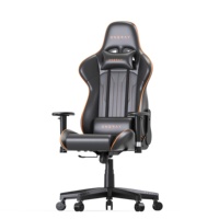Chaise de jeu de style exécutif en acier inoxydable chinois JOHOOFURNITURE, revêtement en cuir synthétique, accoudoirs rembourrés en PU 2D, réglables, 19 #