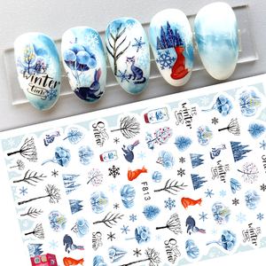 TSZS <span class=keywords><strong>2023</strong></span> <span class=keywords><strong>hiver</strong></span> noël autocollants fournitures ongles 3D noël flocon de neige ongles décalcomanie couleur rouge ongles autocollants noël - Product Image 4