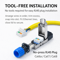 Conector Modular Blindado 8P8C FTP, Conectores sin Herramientas para Cat5e Cat6a Cat7 Cat8 RJ45, Conector Modular RJ45