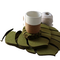 Dessous de verre rond en feutre café, protection de Table à manger, tapis de tasse résistant à la chaleur