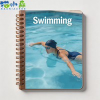 Carnet de sport extérieur personnalisé à spirale, couverture rigide, impression OEM, journal de yoga, course à pied, randonnée, fitness, papier couché, vente en gros