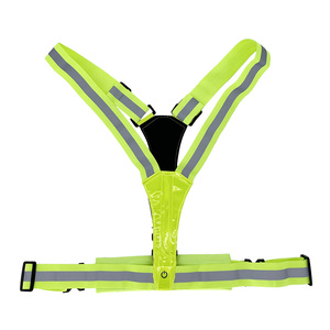 Khả năng hiển thị cao USB có thu phí chạy phản quang LED ánh sáng vest với túi điện thoại LED nhấp nháy an toàn Vest Ngoài trời Túi - Product Image 2