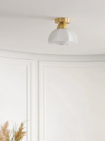 Lustre LED de plafond pour hall d'entrée, style nordique simple, design de palais, tendance internet, blanc ancien