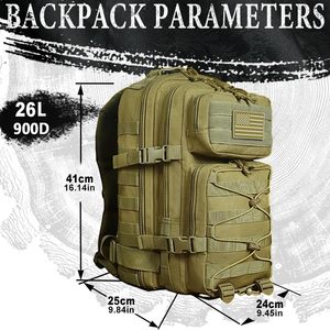 <span class=keywords><strong>Mochila</strong></span> Táctica de Ciclismo Spoir Sport para Exteriores, con Cierre de Cremallera, para Hombre, <span class=keywords><strong>Mochila</strong></span> de Asalto de 1 Día, Bolsa Molle, Bolsa Bug Bag, Negra (Caqui) - Product Image 4