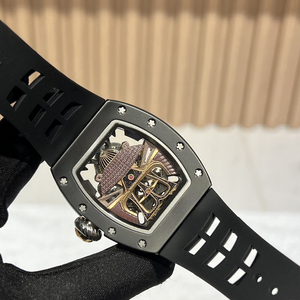 Montre mécanique de luxe pour homme, édition limitée haut de gamme 047 Black Warrior, forme de barillet creux, étanche - Product Image 6