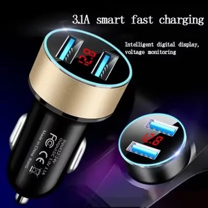 3.1A kép USB nhanh <span class=keywords><strong>Car</strong></span> Charger Thuốc lá nhẹ hơn 2-Port USB xe ổ cắm Power Adapter với điện áp phát hiện đối với iPhone Samsung - Product Image 3