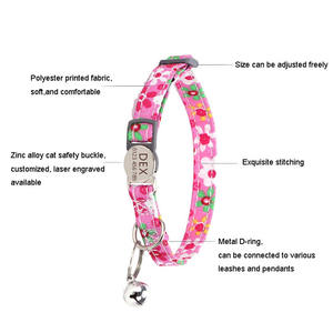 Collar de Poliéster para Gato Dannypet con Campana, Diseño Floral Moderno y Lujoso, Ecológico, Personalizado, Modelo G-6913, Talla <span class=keywords><strong>S</strong></span> - Product Image 2