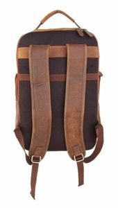 GRAVS INDIA Genuine Leather <b>Backpack</b> BP09 High-quality Structured Silhouette Multiple Compartments Adjustable <b>Straps</b> Spacious - Product Image 2