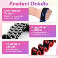 Ceinture d'entraînement réglable en poly-coton extensible à 8 segments pour le yoga, le Pilates, la danse latine et l'exercice de remodelage corporel